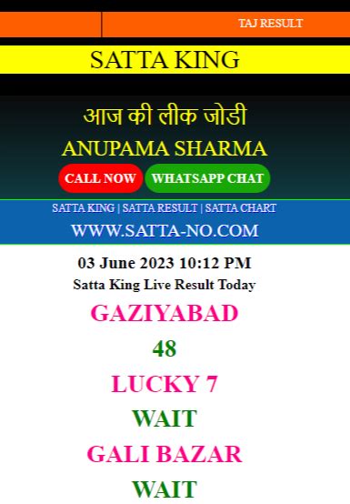gali no 7 satta king|Satta King 2023: Gali, Disawar, Ghaziabad, Faridabad Records .